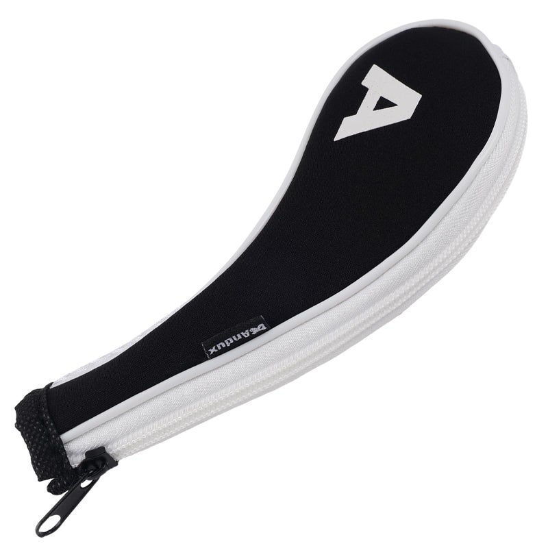 Andux 12pcs/Set Golf Iron Club Head Covers Number Print Long Neck with Zipper Black/White - Image 2